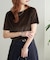 ベロア5分袖Tシャツ