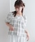 【umm.】チェック袖バルーンブラウス