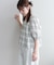 【umm.】チェック袖バルーンブラウス