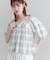 【umm.】チェック袖バルーンブラウス