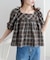 【umm.】チェック袖バルーンブラウス