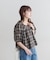 【umm.】チェック袖バルーンブラウス