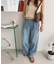 ライトオンスデニムイージーワイドパンツ