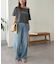 ライトオンスデニムイージーワイドパンツ