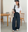 ライトオンスデニムイージーワイドパンツ