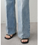 USコットンデニムセミフレアパンツ