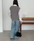 【ユニセックス】Vネック片畦ニットジレ