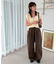 【ユニセックス】ワンポイント刺繍バレルレッグスウェットパンツ