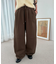 【ユニセックス】ワンポイント刺繍バレルレッグスウェットパンツ