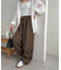 【ユニセックス】ワンポイント刺繍バレルレッグスウェットパンツ