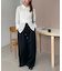 【ユニセックス】ワンポイント刺繍バレルレッグスウェットパンツ