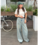 【新色追加/ユニセックス】オーバーダイタックデニムワイドパンツ