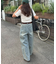 【新色追加/ユニセックス】オーバーダイタックデニムワイドパンツ
