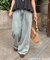 【新色追加/ユニセックス】オーバーダイタックデニムワイドパンツ