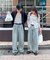 【新色追加/ユニセックス】オーバーダイタックデニムワイドパンツ