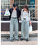 【新色追加/ユニセックス】オーバーダイタックデニムワイドパンツ
