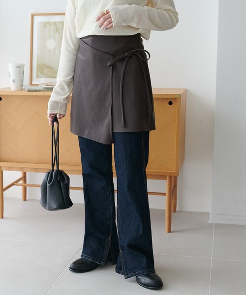 レザーラップスカート｜ディスコートの通販｜&mall（アンドモール