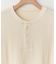 【ユニセックス】ワッフルヘンリーネックロンT