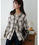 【ユニセックス】オンブレチェックオーバーシャツ