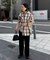 【ユニセックス】オンブレチェックオーバーシャツ