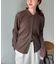 衿付きプリーツ前開きプルオーバー