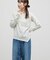 【umm.】チョーカー付ワッフル花柄スクエアネック