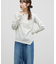 【umm.】チョーカー付ワッフル花柄スクエアネック