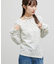 【umm.】チョーカー付ワッフル花柄スクエアネック