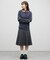 【umm.】チョーカー付ワッフル花柄スクエアネック
