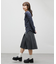 【umm.】チョーカー付ワッフル花柄スクエアネック
