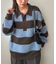 【ユニセックス】シャギーワイドボーダーニットポロ