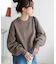 【ふわもちニット】メランジ袖ボリュームプルオーバー