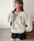 【ユニセックス】ラインリブワンポイント刺繍スウェット