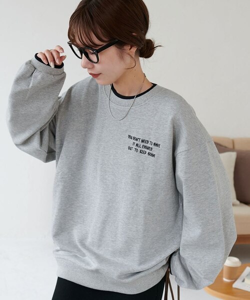 ユニセックス】ラインリブワンポイント刺繍スウェット｜ディスコートの