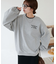 【ユニセックス】ラインリブワンポイント刺繍スウェット