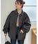 【ユニセックス】ボア衿付きフェイクレザーブルゾン