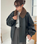 【ユニセックス】ボア衿付きフェイクレザーブルゾン