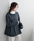 【レディに仕上がる】中空糸ペプラムノーカラージャケット
