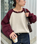 【ユニセックス】スムースラグラン配色ニット