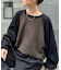 【ユニセックス】スムースラグラン配色ニット
