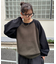 【ユニセックス】スムースラグラン配色ニット