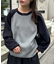 【ユニセックス】スムースラグラン配色ニット