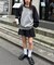 【ユニセックス】スムースラグラン配色ニット