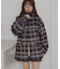 【umm.】チェックシャギーコート