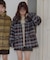 【umm.】チェックシャギーコート
