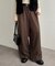 【総ゴム/あったか素材/ユニセックス】ウールライクベルト付きワイドパンツ