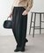 【総ゴム/あったか素材/ユニセックス】ウールライクベルト付きワイドパンツ