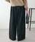 【総ゴム/あったか素材/ユニセックス】ウールライクベルト付きワイドパンツ