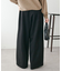 【総ゴム/あったか素材/ユニセックス】ウールライクベルト付きワイドパンツ