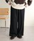 【総ゴム/あったか素材/ユニセックス】ウールライクベルト付きワイドパンツ
